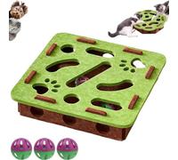 Genérico Cat Scratch Puzzle Enrichment Box, Cat Nail File Enrichment Box, Stimulate Kittern Energy and Instincts, Cats Felt Maze Boxs for Cats Self Play, with Bell for Indoor Scratching (Green-B)