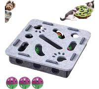 Genérico Cat Scratch Puzzle Enrichment Box, Cat Nail File Enrichment Box, Stimulate Kittern Energy and Instincts, Cats Felt Maze Boxs for Cats Self Play, with Bell for Indoor Scratching (Gray-B)