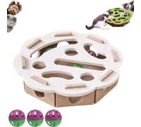 Genérico Cat Scratch Puzzle Enrichment Box, Cat Nail File Enrichment Box, Stimulate Kittern Energy and Instincts, Cats Felt Maze Boxs for Cats Self Play, with Bell for Indoor Scratching (White-A)