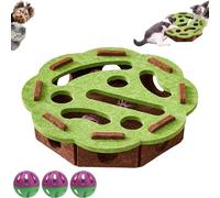 Genérico Cat Scratch Puzzle Enrichment Box, Cat Nail File Enrichment Box, Stimulate Kittern Energy and Instincts, Cats Felt Maze Boxs for Cats Self Play, with Bell for Indoor Scratching (Green-A)