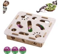 Genérico Cat Scratch Puzzle Enrichment Box, Cat Nail File Enrichment Box, Stimulate Kittern Energy and Instincts, Cats Felt Maze Boxs for Cats Self Play, with Bell for Indoor Scratching (White-B)