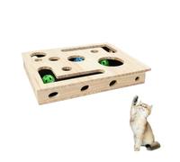 Genérico Cat Scratch Puzzle Enrichment Box, Cat Puzzle Feeder Box 3 Jingle Balls Sandpaper Inside, Interactive Toy for Indoor Cats, Scratch & Mental Stimulation, Fun Hunting Game for Cats (A)