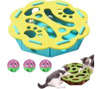Genérico Cat Scratch Puzzle Enrichment Box, Felt Cat Toy Maze Box with Bell, Funny Interactive Puzzle Toy to Stimulate Cat’s Energy and Instincts for Indoor Cats
