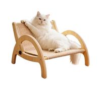 Genérico Cat Scratcher Sofa - Wood 43.5cm, Wooden Scratch Bed, Durable Hardwearing Fiber | Adjustable Backrest Comfort, Sisal Claw Board, Indoor Pet Lounge + For Sleeping, Playing, Scratching Relaxed