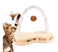 Genérico Cat Scratcher Toy, Arch Cat Scratcher Wooden, Rotating Cat Scratching Board, Pet Engagement Toy, Ball Track Cat Toy, Indoor Cat Scratch Board, Wooden Cat Scratching Post,