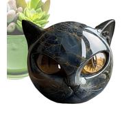 Genérico Cat Sculpture, Feline Decor, Kitten Art Piece, 3.15x3.15 Inches, Eye-Catching Head Design, Shelf Desk Display, Great for Living Room Bedroom Dashboard Halloween Home Styling