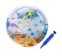 Genérico Cat Sensory Mat, Cooling Water Play Pad with Floating Fish, Round Inflatable Non-Slip Mat, Interactive Pet Supply for Small Breeds, Kitten Exercise, Hunting, and Playtime