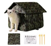 Genérico Cat Shelter - Weatherproof Outdoor Tent Bed for Stray Animals, Tent Beds with Foldable Design, Pet House for Patio Balcony Yard, Waterproof Oxford Material, Easy Setup, 16.14x16.14x12.99inch