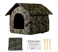 Genérico Cat Shelter - Weatherproof Outdoor Tent Bed for Stray Animals, Tent Beds with Foldable Design, Pet House for Patio Balcony Yard, Waterproof Oxford Material, Easy Setup, 16.14x16.14x12.99inch