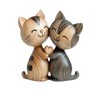 Genérico Cat Sign | 2D Wooden Couple Cat Desk Decorations - Animal Home Decorations for Valentines Cabinet Cubicle Entryway Birthday Friends Holiday Bedroom Living Room Shelf