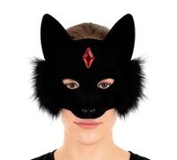 Genérico Cat Ski - 20x20x8.5cm Half Face Cover, Cat Face Covers, Adjustable Halloween Dress-up Accessories | Canine Half Faces Cover Props,for Adults Kids Christmas Holiday Masquerade Party Birthday