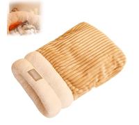 Genérico Cat Sleeping Bag, Cat Sleeping Bag for Indoor Cats, Sleeping Bag for Cats, Cat Winter Sleeping Bag, Soft Plush Large Cat Sack (Brown+M)