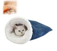 Genérico Cat Sleeping Bag, Cat Sleeping Bag for Indoor Cats, Sleeping Bag for Cats, Cat Winter Sleeping Bag, Soft Plush Large Cat Sack (Dark Blue)