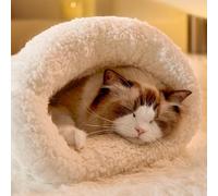 Genérico Cat Sleeping Bag, Linen Fabric Bed Cave, Soft and Comfortable Cat Bed, Cave Cozy Cat Beds, Washable Cute Cat Sleeping Bag Easy Acces For Cats and Small Dog