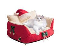 Genérico Cat Sofa - Christmas Recliner with Santa Hat, Christmas Cat Lounge | Pet Couch For Home Kitchen Bedroom Living Room Porch Patio Balcony Play Area Apartment Indoor Relaxation Nighttime Sleep