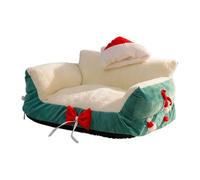 Genérico Cat Sofa - Christmas Recliner with Santa Hat, Christmas Cat Lounge | Pet Couch For Home Kitchen Bedroom Living Room Porch Patio Balcony Play Area Apartment Indoor Relaxation Nighttime Sleep