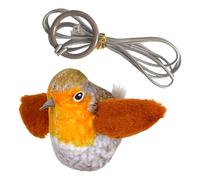 Genérico Cat Squeaky Toy, Battery-Powered Bird Shape with Tail, Interactive Cat Chew Toy with Elastic Cord, Fun for Cats, Kittens, and Pets, 14x11.8x5.5cm