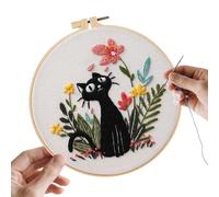 Genérico - Cat Stamped Thread For Beginners - Needlework Accessories For Festival Birth D Emphasizes Delightful The Creative Pay Enthusiasts Women Girls Home Decor Stitching