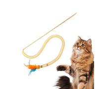 Genérico Cat Stick Toy - Squeaky Teaser Wand with Feathers - Snake Shape Mesh Interactive Cat Toys,for Indoor Play Boredom Exercise Entertainment Hunting
