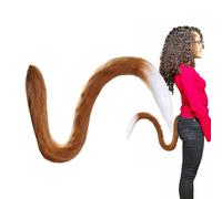 Genérico Cat Tail - Long Plush Cosplay Tail for Outfitting | Premium Faux Material with Flexible Internal Wire & Secure Waist Fastener for Easter, Birthday Party and Carnival