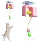Genérico Cat Teaser Toy, Ceiling Accessory, Self Adhesive Rope with Swinging Motion, Fun Training Tool and Exercise Supply for Balcony, Backyard, Living Room, Outdoor, Home, Birthday Play