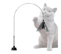 Genérico Cat Teaser Wand - Cat Teaser Stick with Bell, Indestructible Interactive Kitten Toy | Pet Supplies for Play Boredom Entertainment Exercise Cats Kittens Indoor Outdoor Fun Training Accessory