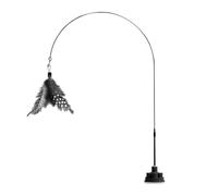 Genérico Cat Teaser Wand - Durable Stick with Bell, 39.37in Steel Wire ABS Construction, 50g Lightweight, Suction Cup Interactive Toy for Cats, Play Training Exercise Pet Supplies White