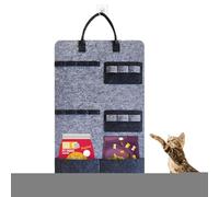 Generico Cat Teaser Wand Holder - Cat Wand Toy Storage Storage Bag | Cât Teaser Wând Storage Bag | Felt Wall Mount Cats Toys Holder with Adhesive Hooks | Cats Wands Toy Storâge on Bags for CatWand