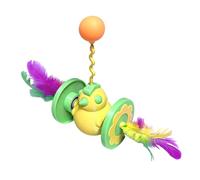 Genérico Cat Teaser Wand, Interactive Feather Toy, 9.25x5.51in Cute Chick Shape, Tilting Doll Design, Safe Enrichment Ball Stimulates for Kittens, Indoor Pet Fun, Cat Exercise, Bonding Time