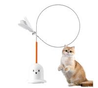 Genérico Cat Teaser Wand, Suction Cup Interactive Kitten Toy, Portable Feather Wand with Bell, Flexible Sturdy Rod, Hands- Play, Stimulating Exercise Training Tool for Indoor Cats