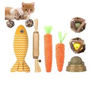 Genérico Cat Teething Toys, Teething Chewing Exercise Set, Interactive Oral Care for Pet Chewing, Tooth Cleaning Toy 14.96x3.94x3.94 Inches for Indoor Cats