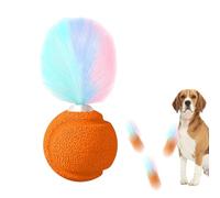 Genérico Cat Toy - 4.33 Inches Interactive Bouncy Ball with Feathers for Kitten Play, Exercise Training, Rubber Material, Entertainment Activity for Indoor Cats and Outdoor Fun Boredom