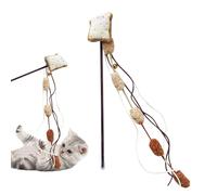 Genérico Cat Toy Wand, Food Theme Cat Teaser, 0.06X12.6 Inches Interactive Plush Catcher with Bell and Funny Exercise Tool, Reaction Training Aid for Kittens, Indoor Cats of All Breeds Size