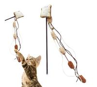 Genérico Cat Toy Wand, Food Theme Cat Teaser, 12.6 Inches Plush Catcher with Elastic Rod and Soft Grip Handle, Interactive Reaction Training Activity for Cats All Breed Use