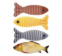 Genérico Cat Toys | Pasos Interactivos para Gatos 4X Lino-Floppy-huglle-Pescado, Cubos Portátiles para En Casa Y Viajes Animados para Jugar, Hunt & Chew Interactive Katzenkütze