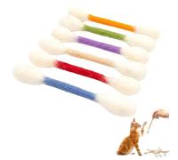 Genérico Cat Toys with Catnip 6 Pack Large Cotton Swab Kick Toys for Cats, Interactive Kitten Chew Sticks Sturdy Felt Dental Teething Toys for Indoor Exercise Play
