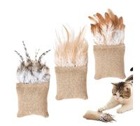 Genérico Cat Toys with Catnip - Linen 3 Piece Bell Teaser Toy Set