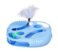 Genérico Cat Track Toy, Play Tray Cat Toys, Interactive Exercise Balls Teaser, Hollowed Sensory Toys with Teasing Feather, Ideal for Mental Stimulation, Indoor Cats, Fun Exercise