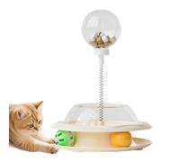Genérico Cat Treat Dispenser, Interactive Cat Toy, Food Dispensing Toy | Spring Teaser Wand Design, Ball Play Feature, Exercise Training Boredom Relief Enrichment Feeding Game