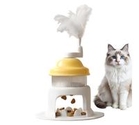 Genérico Cat Treat Dispenser Toy - Interactive Slow Feeder | Ice Shaver Shape Treat Puzzle | for Puppy Kitten Boredom Stimulation, with Teaser Wand, Indoor Play