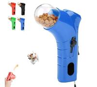 Genérico Cat Treat Gun Shooter, Handheld Interactive Pet Snack Catapult, Interactive Dog Food Catapult, Pet Treat Launchers, Kitten Puppy Exercise Training Feeder for Park Walk Home (Blue)