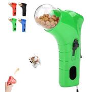 Genérico Cat Treat Gun Shooter, Handheld Interactive Pet Snack Catapult, Interactive Dog Food Catapult, Pet Treat Launchers, Kitten Puppy Exercise Training Feeder for Park Walk Home (Green)
