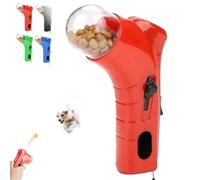 Genérico Cat Treat Gun Shooter, Handheld Interactive Pet Snack Catapult, Interactive Dog Food Catapult, Pet Treat Launchers, Kitten Puppy Exercise Training Feeder for Park Walk Home (Red)