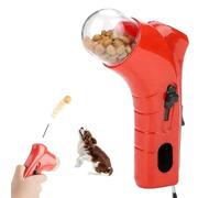 Genérico Cat Treat Shooter, Cat and Dog Food Shooter Gun, Handheld Interactive Pet Snack Catapult, Kitten Puppy Exercise Training Feeder for Park Walk Home (Red)