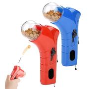 Genérico Cat Treat Shooter, Cat and Dog Food Shooter Gun, Handheld Interactive Pet Snack Catapult, Kitten Puppy Exercise Training Feeder for Park Walk Home (Red+Blue)