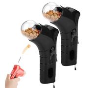 Genérico Cat Treat Shooter, Cat and Dog Food Shooter Gun, Handheld Interactive Pet Snack Catapult, Kitten Puppy Exercise Training Feeder for Park Walk Home (Black*2)