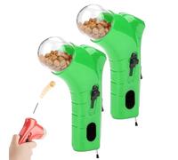 Genérico Cat Treat Shooter, Cat and Dog Food Shooter Gun, Handheld Interactive Pet Snack Catapult, Kitten Puppy Exercise Training Feeder for Park Walk Home (Green*2)