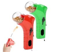 Genérico Cat Treat Shooter, Cat and Dog Food Shooter Gun, Handheld Interactive Pet Snack Catapult, Kitten Puppy Exercise Training Feeder for Park Walk Home (Red+Green)