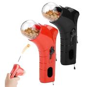 Genérico Cat Treat Shooter, Cat and Dog Food Shooter Gun, Handheld Interactive Pet Snack Catapult, Kitten Puppy Exercise Training Feeder for Park Walk Home (Red+Black)