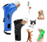 Genérico Cat Treat Shooter, Pet Treat Launcher,Snack Slinger Dog Cat Treat Launchers,Handheld Treat, Handheld Training Toy,for Dogs and Cats for Exercise & Play (Blue+Black)